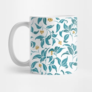 The wall of orange buds and blossoms in white Mug